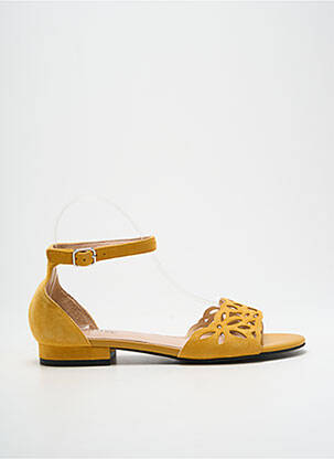 Sandales/nu pieds chiquet talon plat jusqu'à 3cm jaune FUGITIVE BY FRANCESCO ROSSI femme