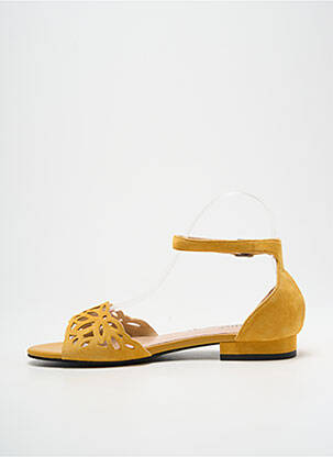 Sandales/nu pieds chiquet talon plat jusqu'à 3cm jaune FUGITIVE BY FRANCESCO ROSSI femme