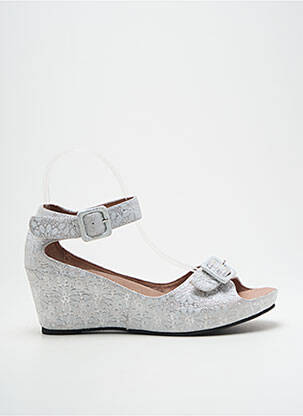 Sandales/nu pieds tissage satiné talon de 4 à 6cm argent MAM'ZELLE femme
