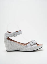 Sandales/nu pieds tissage satiné talon de 4 à 6cm argent MAM'ZELLE femme
