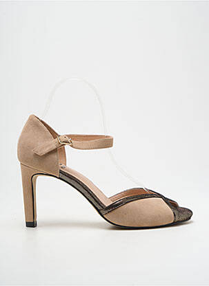 Escarpins tissage satiné talon de 7 à 9cm beige FUGITIVE BY FRANCESCO ROSSI femme