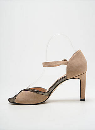 Escarpins tissage satiné talon de 7 à 9cm beige FUGITIVE BY FRANCESCO ROSSI femme