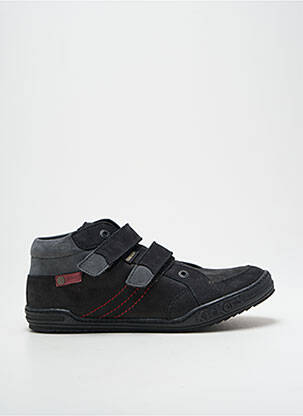 Baskets fermeture scratch bout rond noir KICKERS garcon