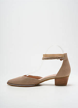 Escarpins tissage satiné talon de 4 à 6cm beige FUGITIVE BY FRANCESCO ROSSI femme