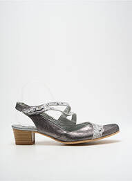 Sandales/nu pieds type de semelle amortissante talon de 4 à 6cm argent UN TOUR EN VILLE femme