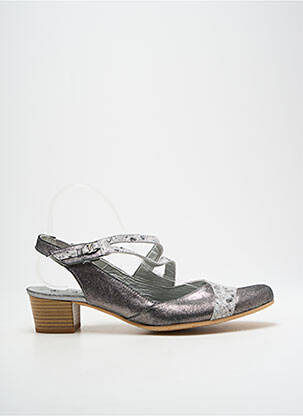 Sandales/nu pieds type de semelle amortissante talon de 4 à 6cm argent UN TOUR EN VILLE femme