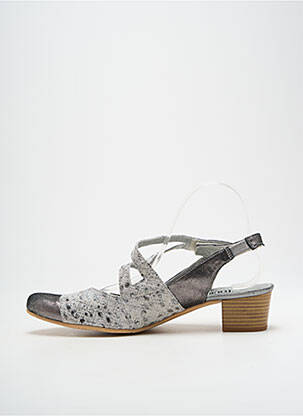 Sandales/nu pieds type de semelle amortissante talon de 4 à 6cm argent UN TOUR EN VILLE femme
