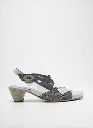 Sandales/nu pieds matière lisse talon de 4 à 6cm gris UN TOUR EN VILLE femme