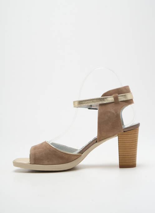 Sandales/Nu pieds marron clair UN TOUR EN VILLE pour femme