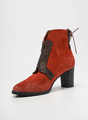 Bottines/boots bout pointu talon de 7 à 9cm orange CASTA femme