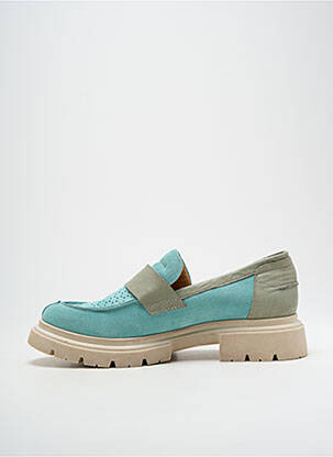 Mocassins tissage satiné talon de 4 à 6cm bleu CASTA femme