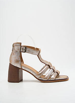 Sandales/nu pieds tissage satiné talon de 7 à 9cm argent CASTA femme