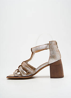 Sandales/nu pieds tissage satiné talon de 7 à 9cm argent CASTA femme
