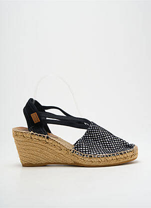 Espadrilles tissage satiné talon de 7 à 9cm noir MONTANE femme
