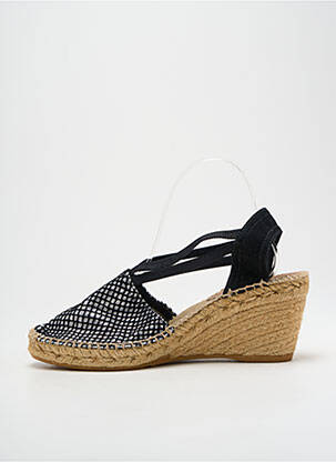 Espadrilles tissage satiné talon de 7 à 9cm noir MONTANE femme