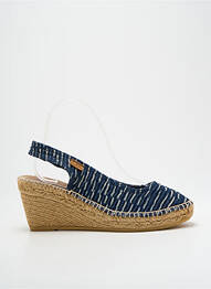 Espadrilles bout ouvert talon de 7 à 9cm bleu MONTANE femme