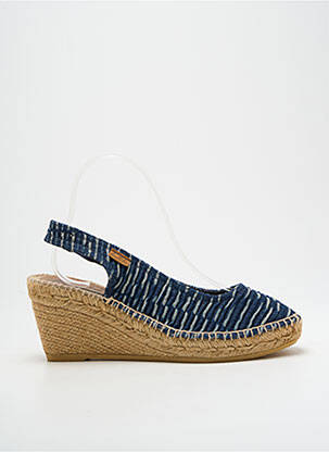 Espadrilles bout ouvert talon de 7 à 9cm bleu MONTANE femme