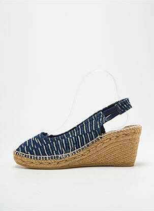 Espadrilles bout ouvert talon de 7 à 9cm bleu MONTANE femme