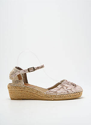 Espadrilles tissage satiné talon de 4 à 6cm beige MONTANE femme
