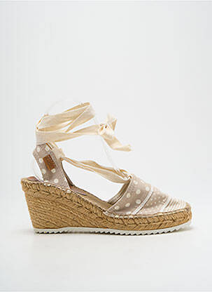 Espadrilles fermeture lacets talon de 7 à 9cm beige MONTANE femme