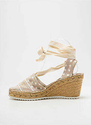Espadrilles fermeture lacets talon de 7 à 9cm beige MONTANE femme
