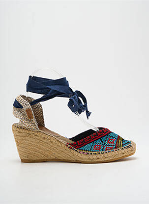 Espadrilles fermeture lacets talon de 7 à 9cm bleu MONTANE femme