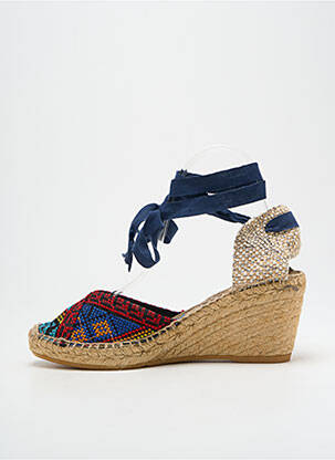 Espadrilles fermeture lacets talon de 7 à 9cm bleu MONTANE femme
