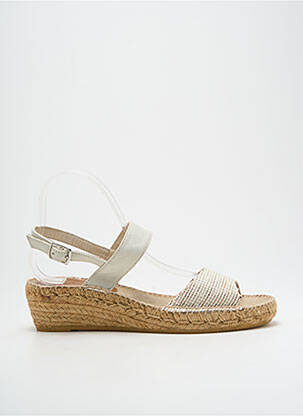 Espadrilles tissage satiné talon de 4 à 6cm blanc MONTANE femme
