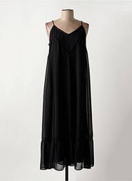 Robe longue manches bretelles ajustables fines bretelles noir I.CODE (By IKKS) femme