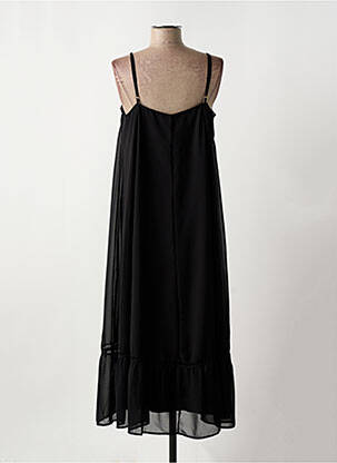 Robe longue manches bretelles ajustables fines bretelles noir I.CODE (By IKKS) femme