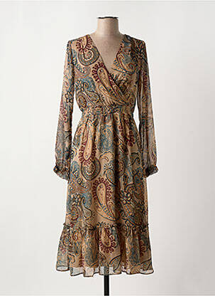 Robe longue manches longues manches longues beige SUD EXPRESS femme