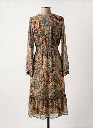 Robe longue manches longues manches longues beige SUD EXPRESS femme