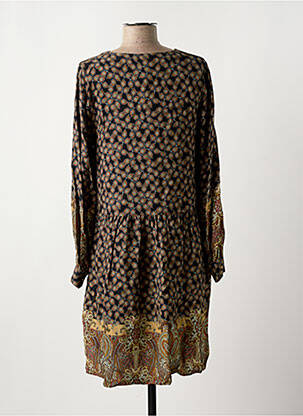 Robe mi-longue manches longues manches longues noir LA FEE MARABOUTEE femme