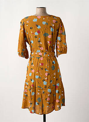 Robe courte manches 3/4 manches 3/4 jaune I.CODE (By IKKS) femme