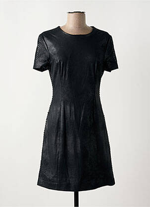 Robe courte fermeture zippée au dos manches courtes noir GUESS femme