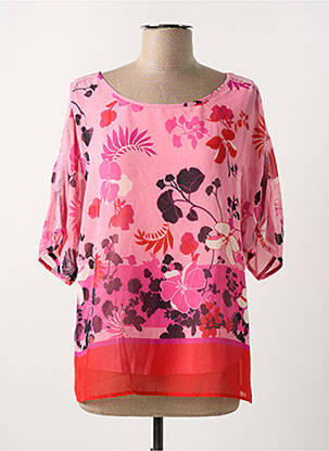 Blouse légère et transparente manches 3/4 rose BETTY BARCLAY femme