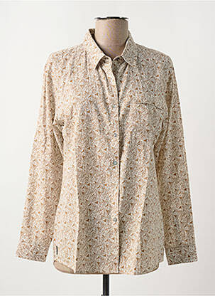 Chemisier coupe cintrée manches longues beige NUMEROLOGIE femme