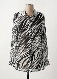 Chemisier tissage crêpe manches longues noir GUESS femme