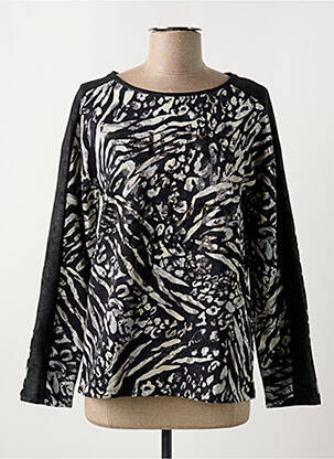 Sweat-shirt maille semi-opaque manches longues noir BETTY BARCLAY femme