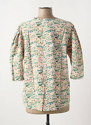 Blouse tissage popeline manches 3/4 vert SCOTCH & SODA femme
