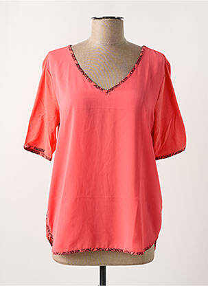 T-shirt col v manches courtes orange SCOTCH & SODA femme