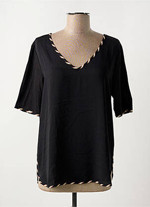 T-shirt col v manches courtes noir SCOTCH & SODA femme