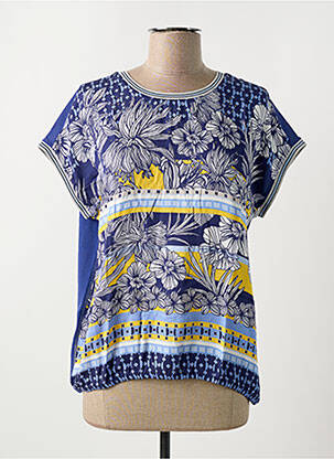 T-shirt sérigraphie avec strass manches courtes bleu BETTY BARCLAY femme