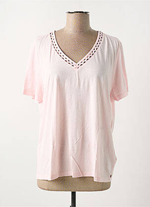 T-shirt col v manches courtes rose SCOTCH & SODA femme