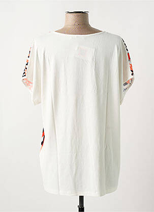 T-shirt sérigraphie avec strass manches courtes orange CHRISTINE LAURE femme