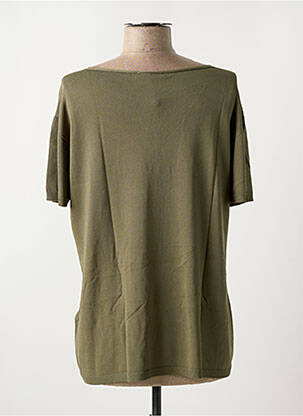 Pull coupe cintrée manches courtes vert ESCORPION femme