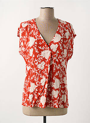 Blouse imprimé fleurs manches courtes orange SUD EXPRESS femme