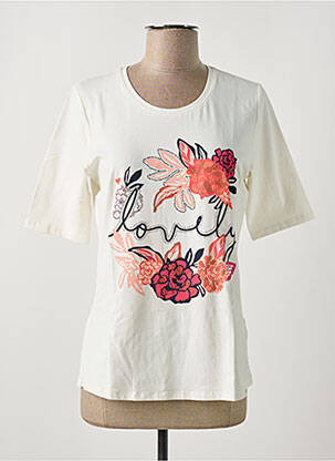 T-shirt sérigraphie avec strass manches courtes beige BETTY BARCLAY femme