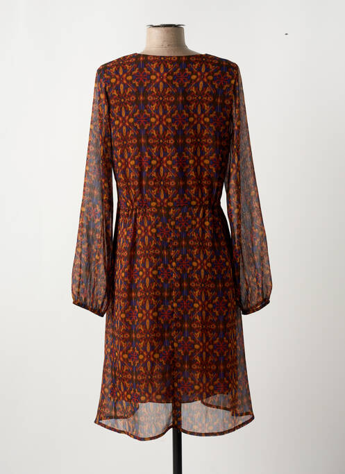 Robe mi-longue orange LA FEE MARABOUTEE pour femme