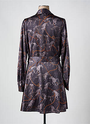 Robe mi-longue coupe fluide manches longues gris GUESS femme
